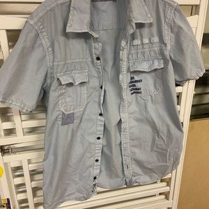 Light blue casual shirt, designer., cotton